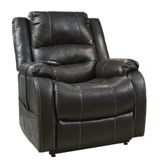 Leatherette Metal Frame Power Lift Recliner With Tufted Back, Black By Benzara