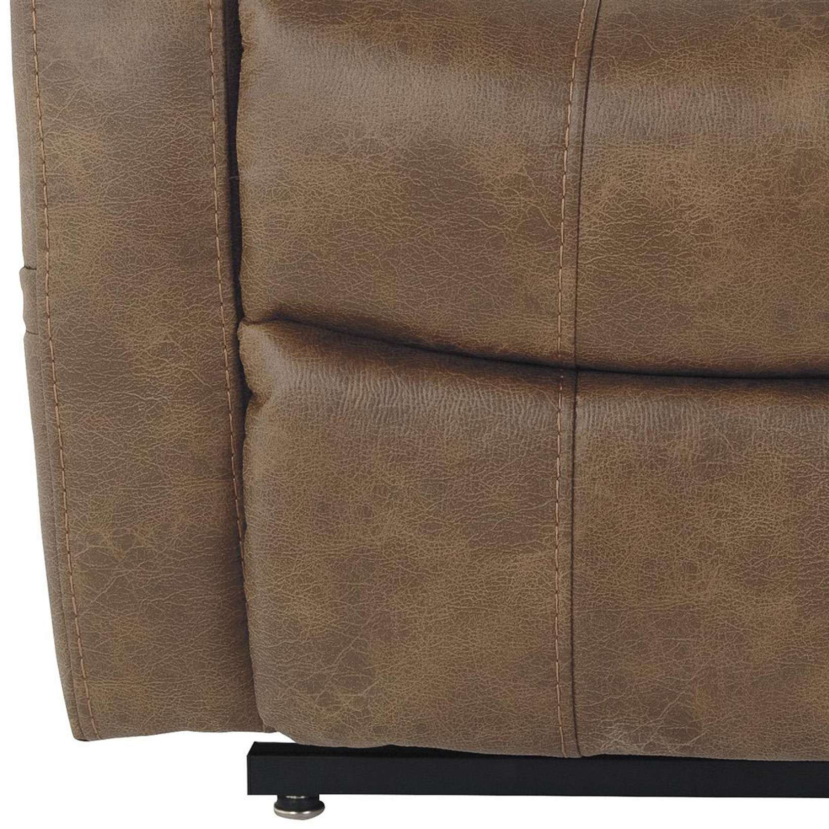 Leatherette Metal Frame Power Lift Recliner With Tufted Backrest, Brown By Benzara | Chairs & Recliners |  Modishstore  - 3
