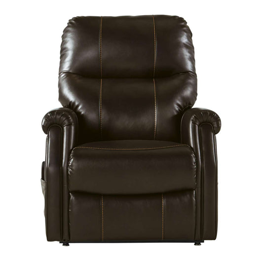 Leatherette Metal Frame Power Lift Recliner With Tufted Back, Brown By Benzara | Chairs & Recliners |  Modishstore 