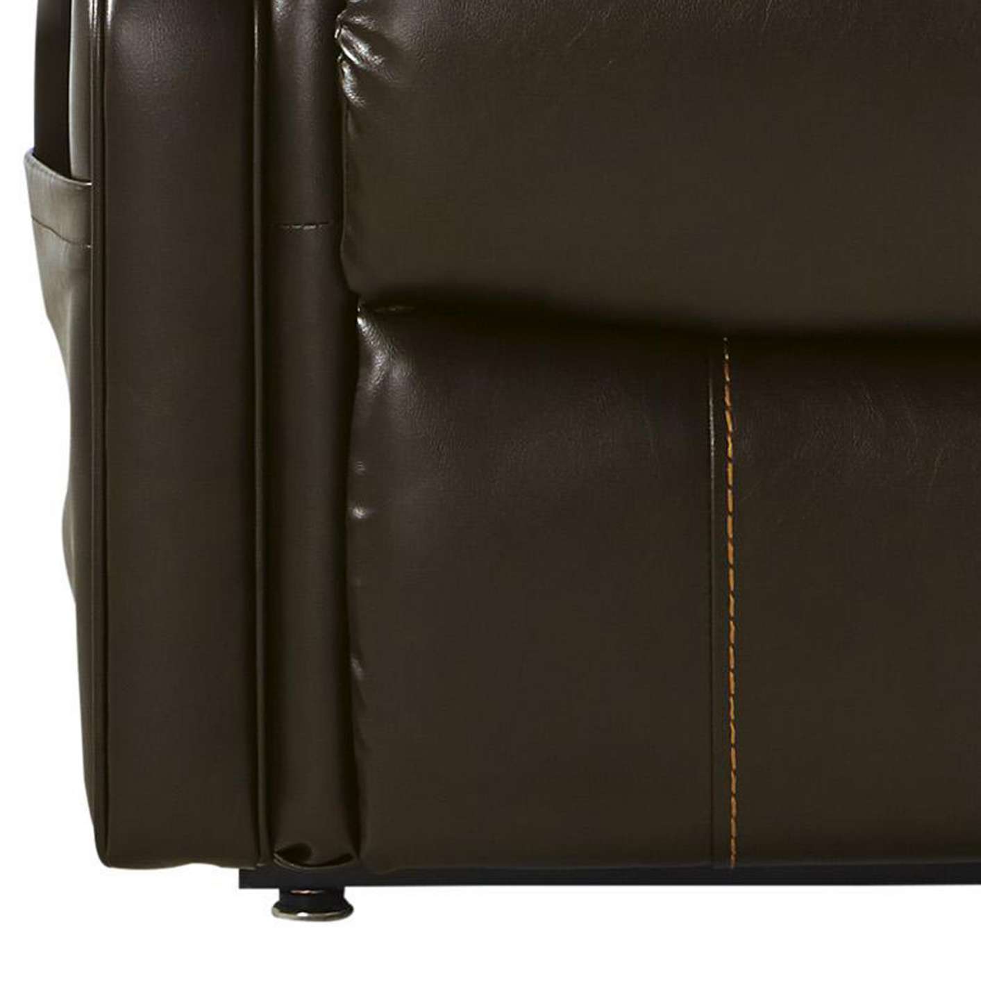 Leatherette Metal Frame Power Lift Recliner With Tufted Back, Brown By Benzara | Chairs & Recliners |  Modishstore  - 5