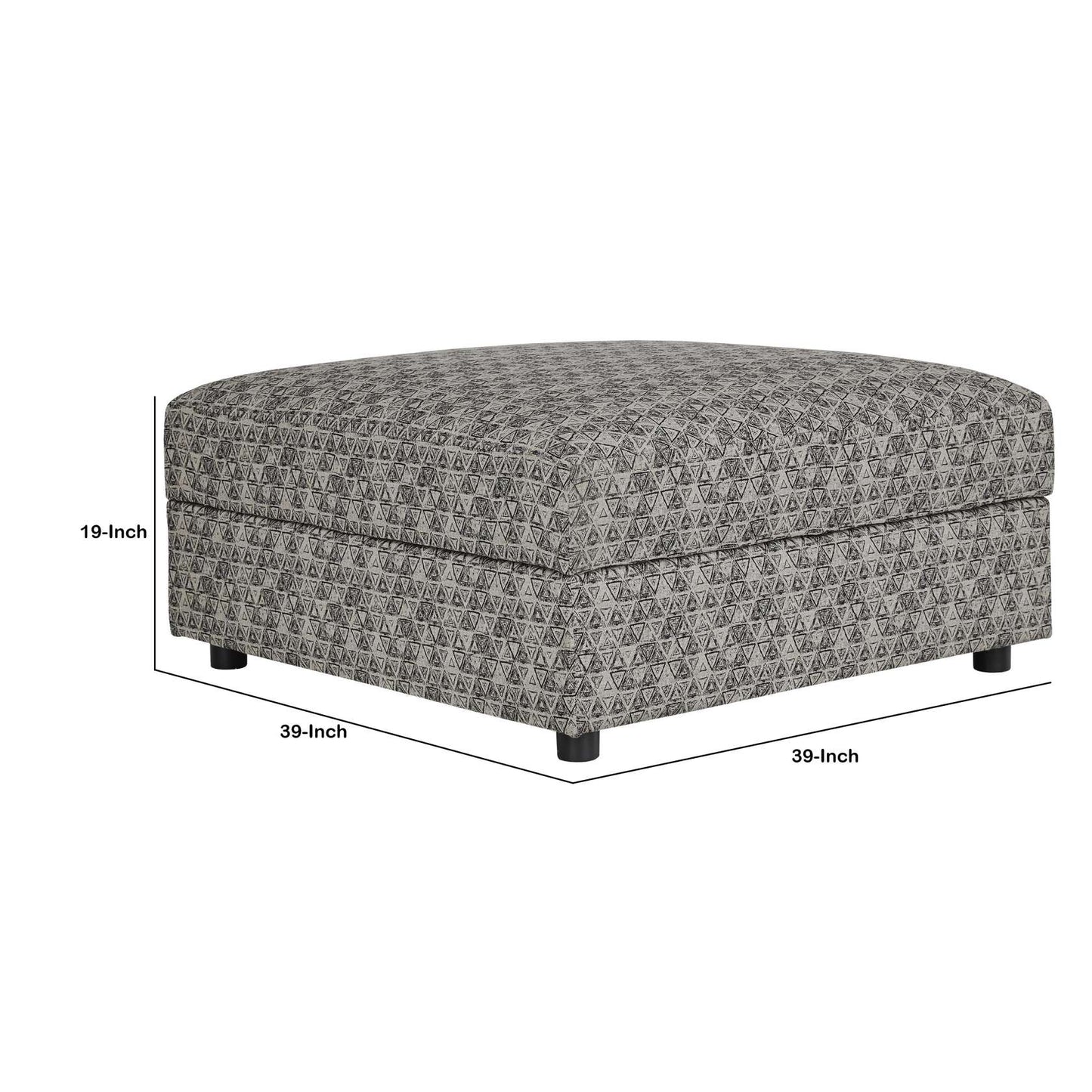 Contemporary Polyester Upholstered Ottoman With Storage, Gray And Black By Benzara | Ottomans |  Modishstore  - 2