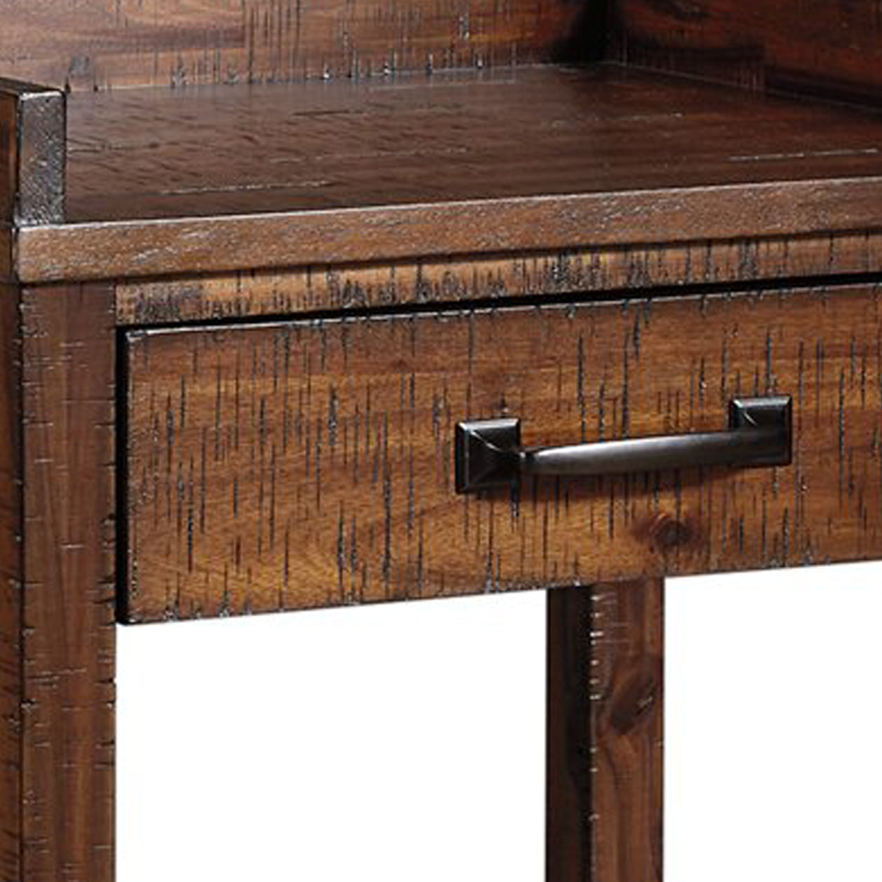2 Drawers And 1 Open Compartment Wooden Printer Stand With Casters, Brown By Benzara | Cabinets | Modishstore - 3