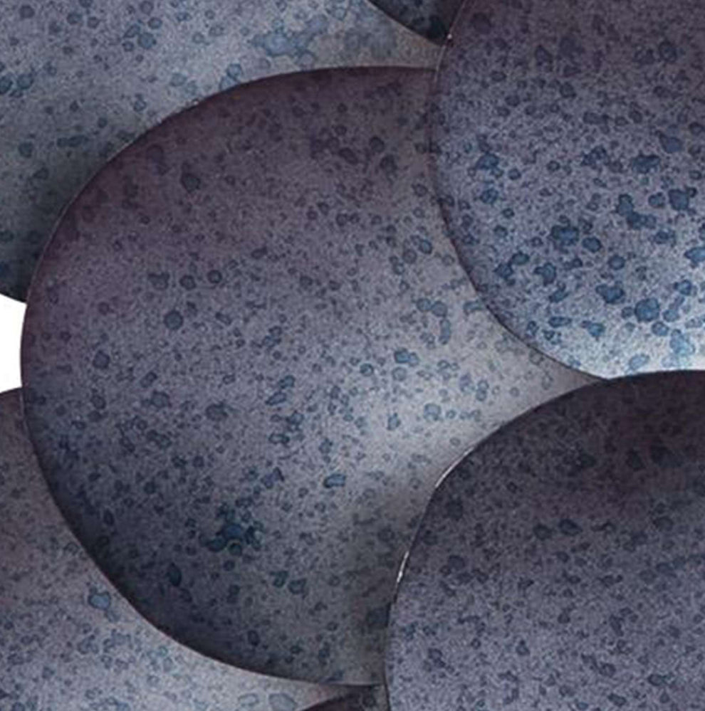 Round Metal Accent Mirror With Blooming Flower Shape, Blue And Silver By Benzara | Mirrors |  Modishstore  - 3