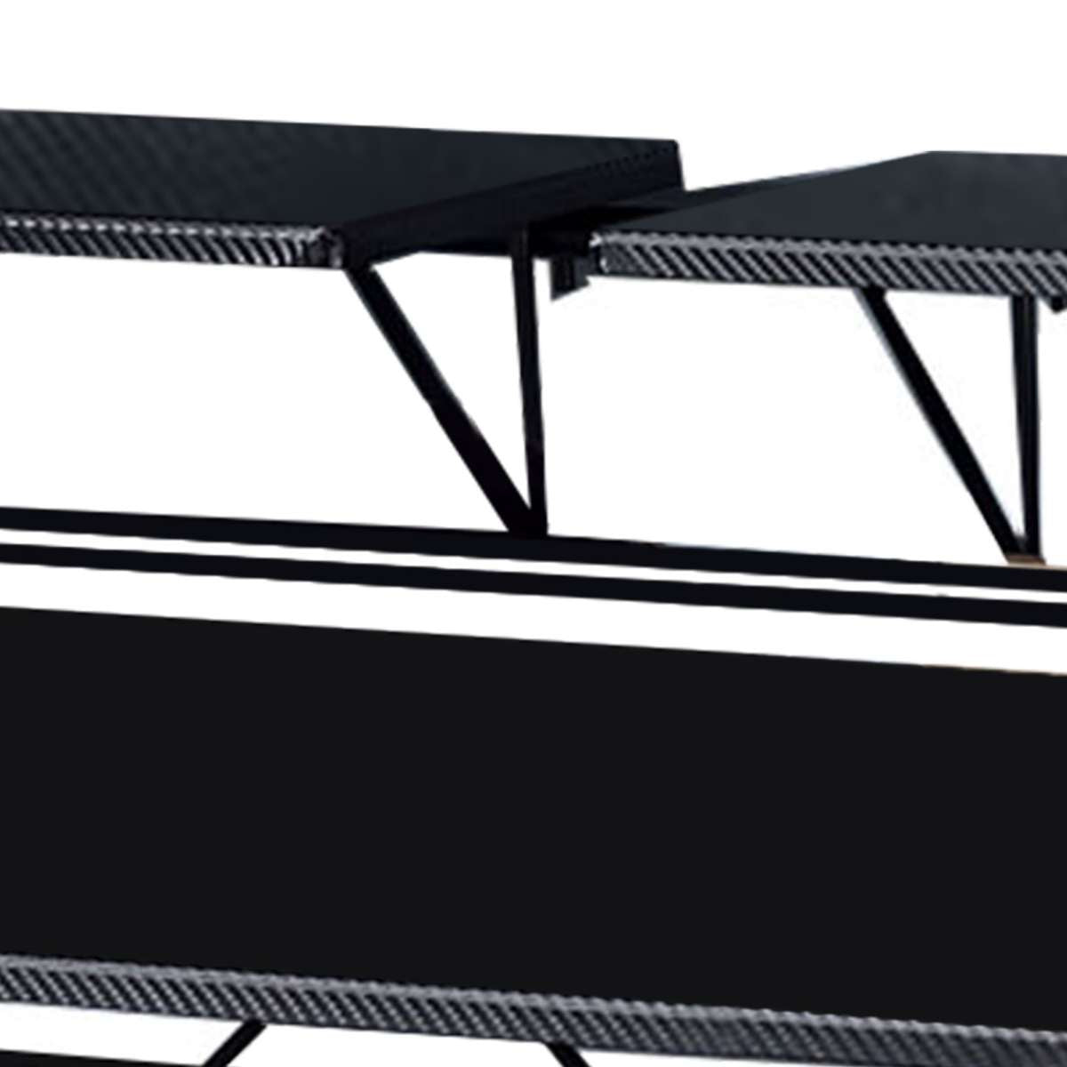 Tubular Metal Frame Computer Desk With 2 Shelves And Cup Holder, Black By Benzara | Desks |  Modishstore  - 3