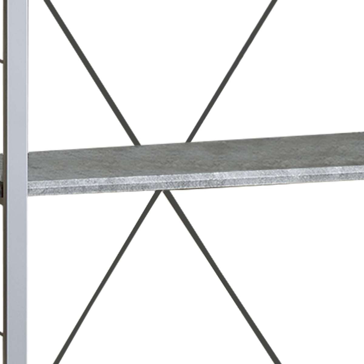 Industrial Bookshelf With 4 Shelves And Open Metal Frame, Silver And Gray By Benzara | Bookcases |  Modishstore  - 4