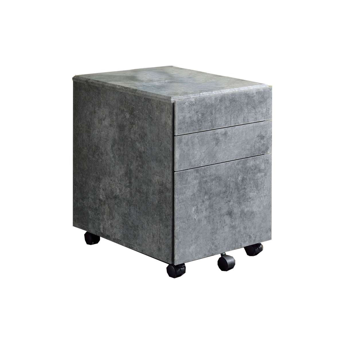 Contemporary Style File Cabinet With 3 Storage Drawers And Casters, Gray By Benzara | Cabinets |  Modishstore 