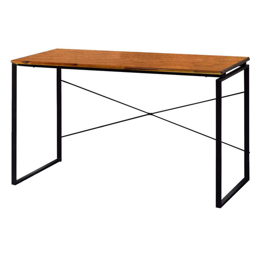 Sled Base Rectangular Table With X Shape Back And Wood Top, Brown And Black By Benzara | Dining Tables |  Modishstore 