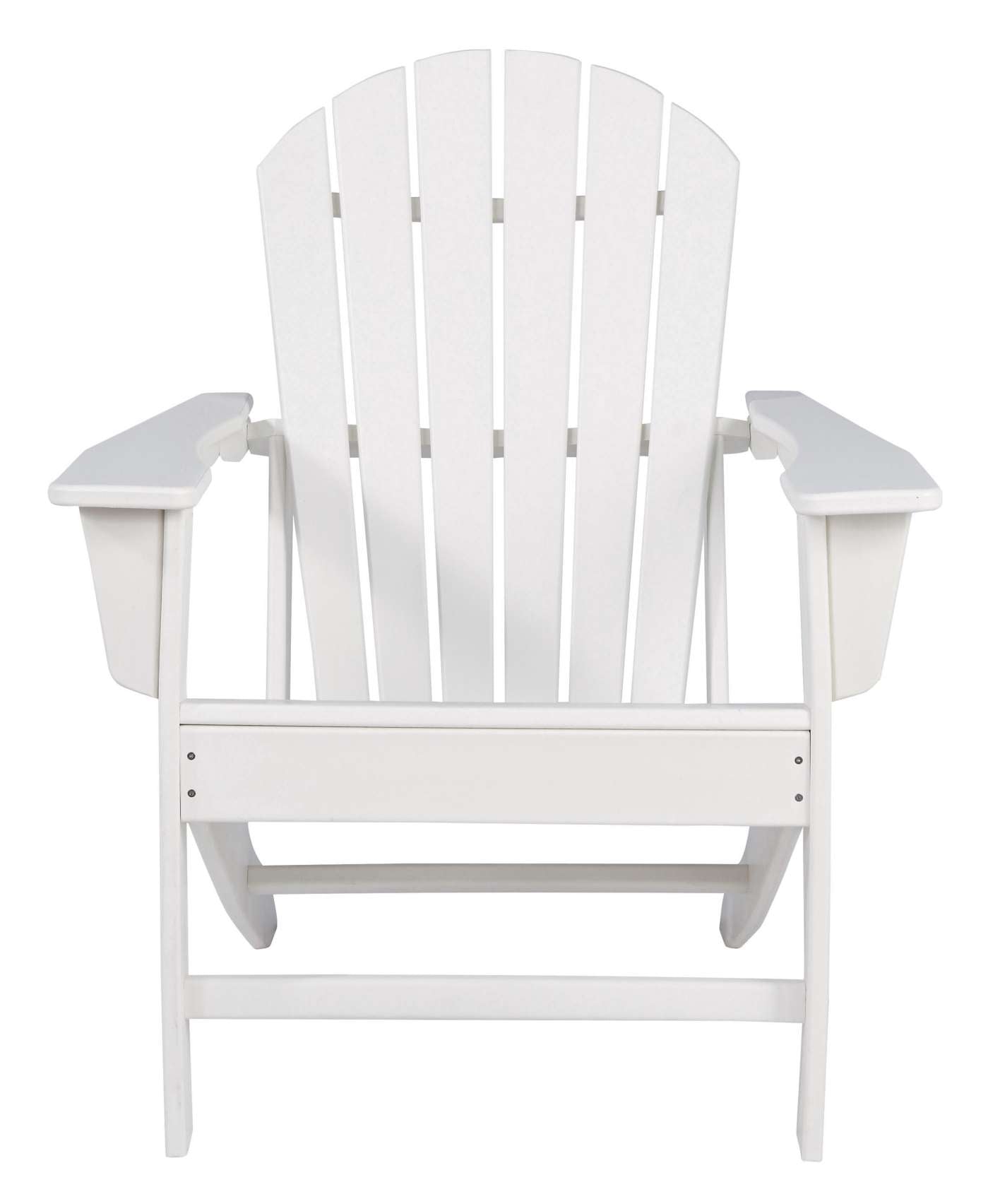 Contemporary Plastic Adirondack Chair With Slatted Back, White By Benzara | Outdoor Chairs |  Modishstore 
