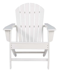 Contemporary Plastic Adirondack Chair With Slatted Back, White By Benzara