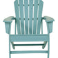 Contemporary Plastic Adirondack Chair With Slatted Back, Turquoise By Benzara | Outdoor Chairs |  Modishstore  - 5