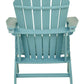 Contemporary Plastic Adirondack Chair With Slatted Back, Turquoise By Benzara | Outdoor Chairs |  Modishstore  - 3