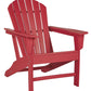 Contemporary Plastic Adirondack Chair With Slatted Back, Red By Benzara | Outdoor Chairs |  Modishstore  - 5