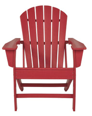 Contemporary Plastic Adirondack Chair With Slatted Back, Red By Benzara