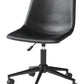 Faux Leather Upholstered Metal Base Swivel Chair, Black By Benzara | Office Chairs |  Modishstore  - 5