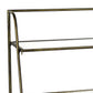2  Tier Tubular Metal Frame Stand With Glass Shelves, Brass And Clear By Benzara | Shelves & Shelving Units |  Modishstore  - 5
