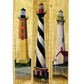 Hand Painted 3 Panel Wooden Room Divider With Lighthouses Print, Multicolor By Benzara | Room Divider |  Modishstore  - 4