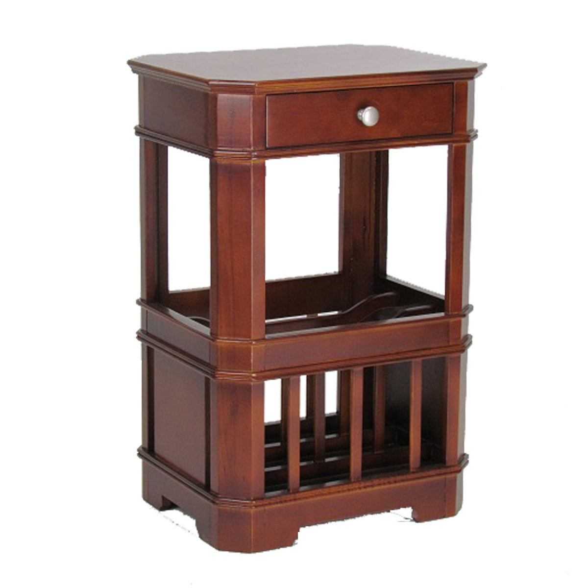 Wooden Frame Magazine Cabinet With 1 Drawer And Bracket Feet, Brown By Benzara | Cabinets | Modishstore