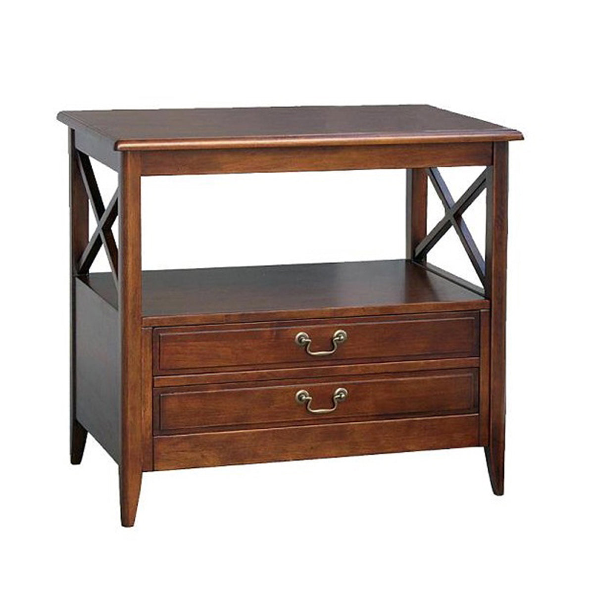 Wooden Tv Stand With 2 Drawers And 1 Open Shelf, Dark Brown By Benzara | Cabinets | Modishstore
