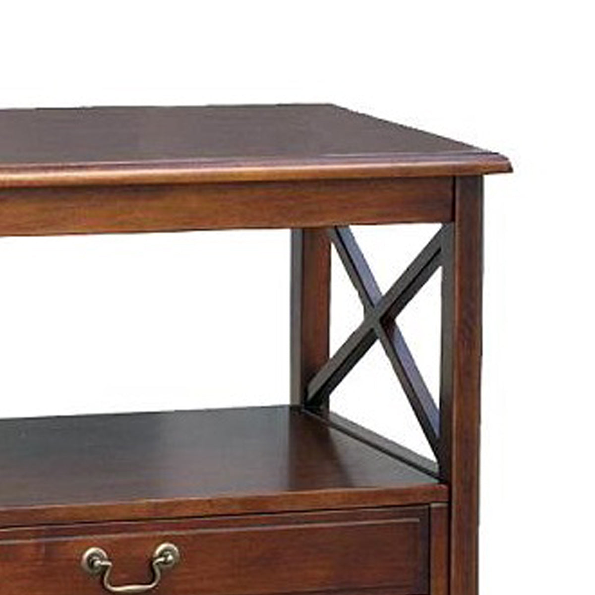 Wooden Tv Stand With 2 Drawers And 1 Open Shelf, Dark Brown By Benzara | Cabinets | Modishstore - 2