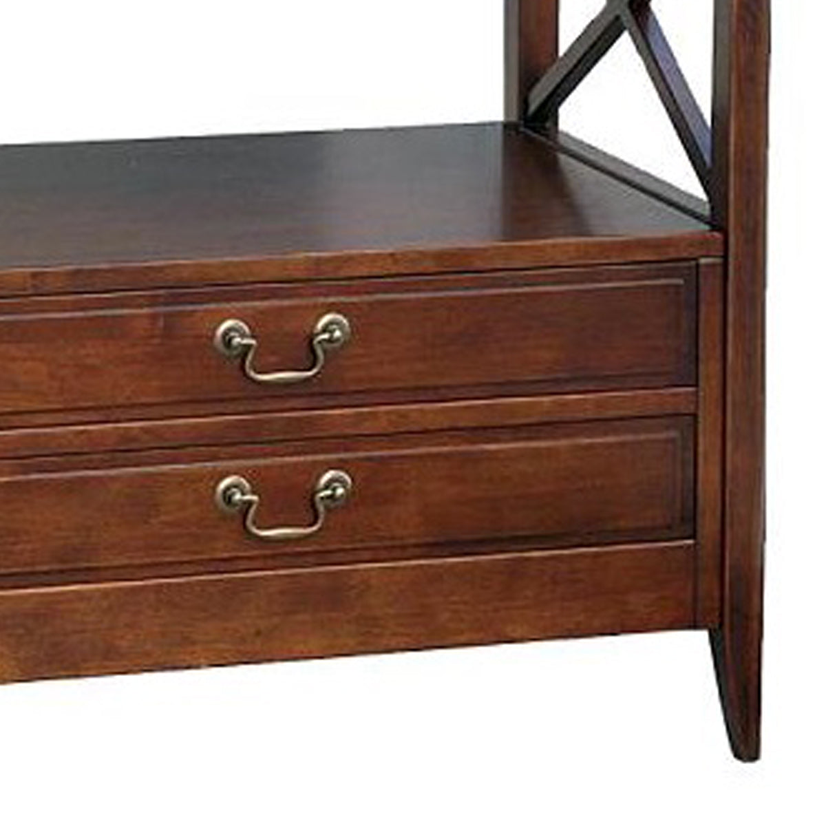 Wooden Tv Stand With 2 Drawers And 1 Open Shelf, Dark Brown By Benzara | Cabinets | Modishstore - 3