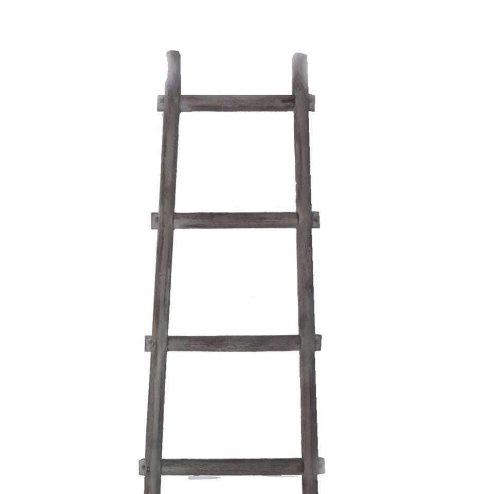 Transitional Style Wooden Decor Ladder With 5 Steps, Gray By Benzara | Shelves & Shelving Units |  Modishstore  - 5