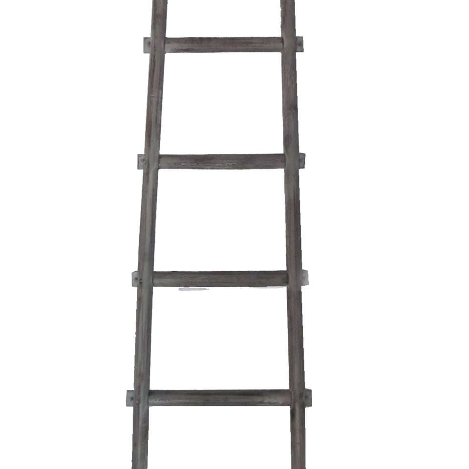 Transitional Style Wooden Decor Ladder With 5 Steps, Gray By Benzara | Shelves & Shelving Units |  Modishstore  - 4