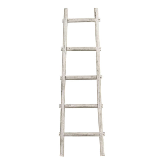 Transitional Style Wooden Decor Ladder With 5 Steps, White By Benzara | Shelves & Shelving Units |  Modishstore 