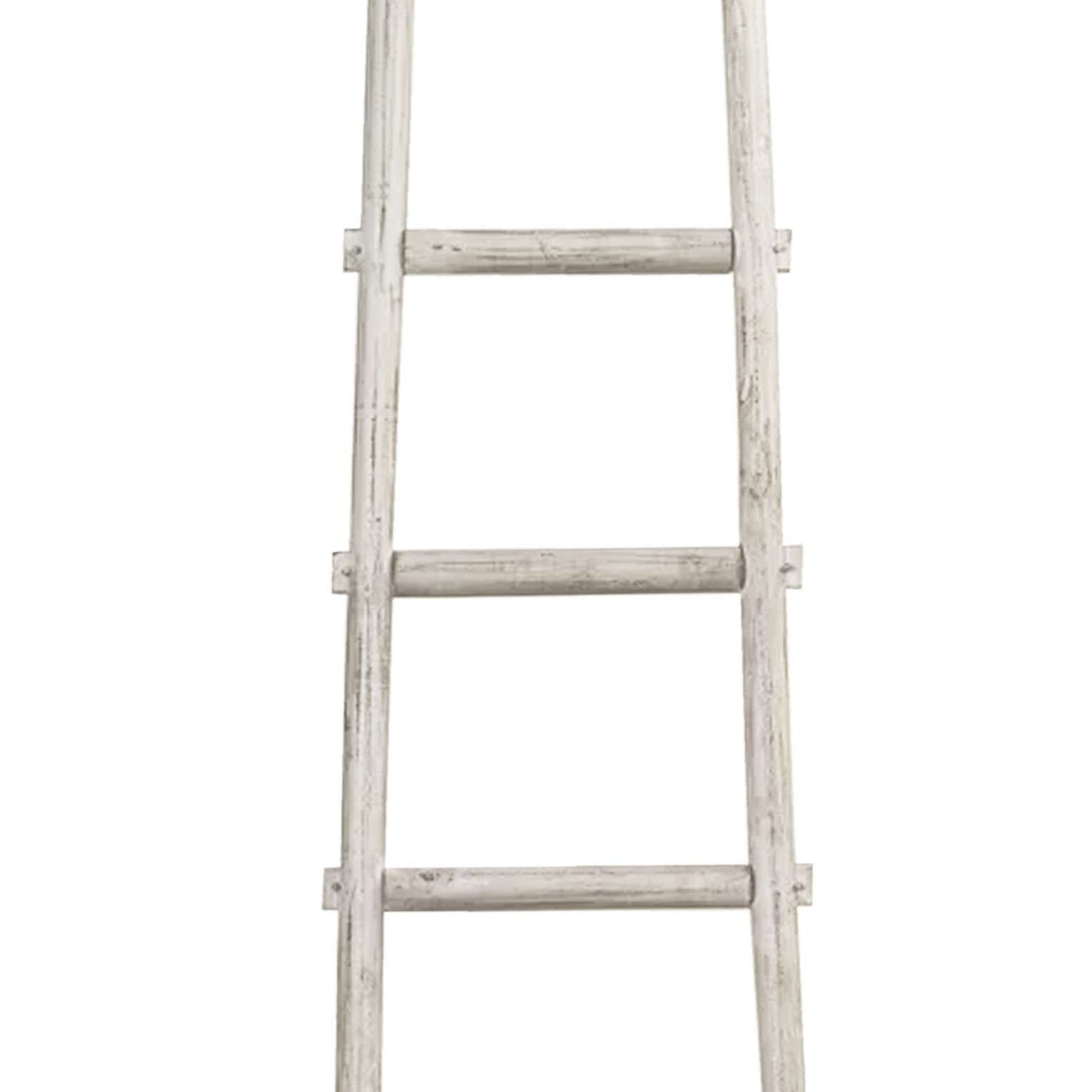 Transitional Style Wooden Decor Ladder With 5 Steps, White By Benzara | Shelves & Shelving Units |  Modishstore  - 4