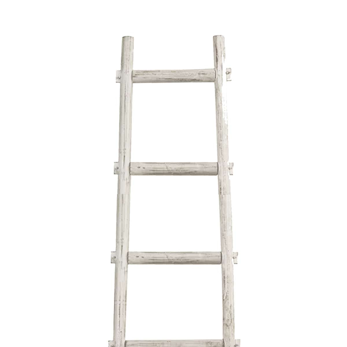 Transitional Style Wooden Decor Ladder With 6 Steps, White By Benzara | Shelves & Shelving Units |  Modishstore  - 5