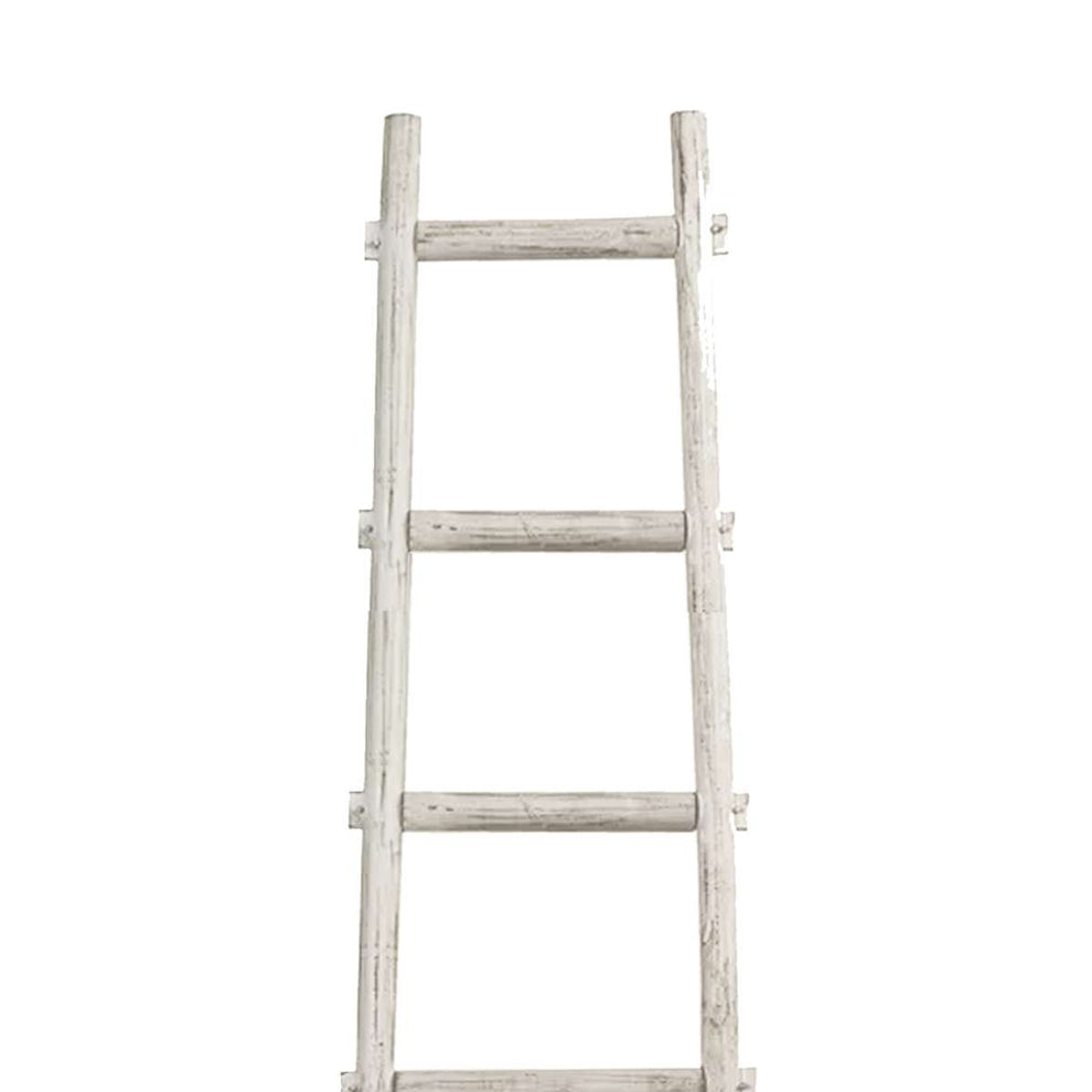 Transitional Style Wooden Decor Ladder With 6 Steps, White By Benzara | Shelves & Shelving Units |  Modishstore  - 5