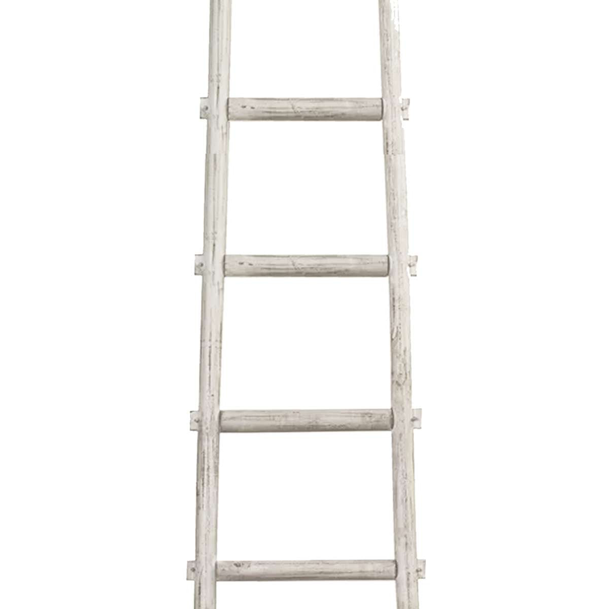 Transitional Style Wooden Decor Ladder With 6 Steps, White By Benzara | Shelves & Shelving Units |  Modishstore  - 4