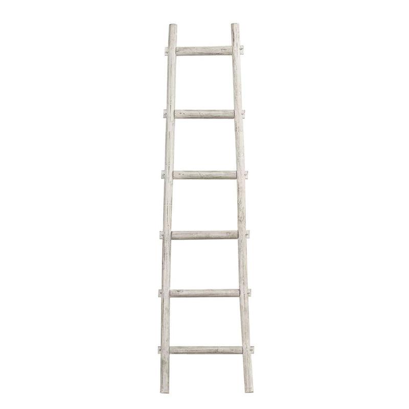 Transitional Style Wooden Decor Ladder With 6 Steps, White By Benzara | Shelves & Shelving Units |  Modishstore 