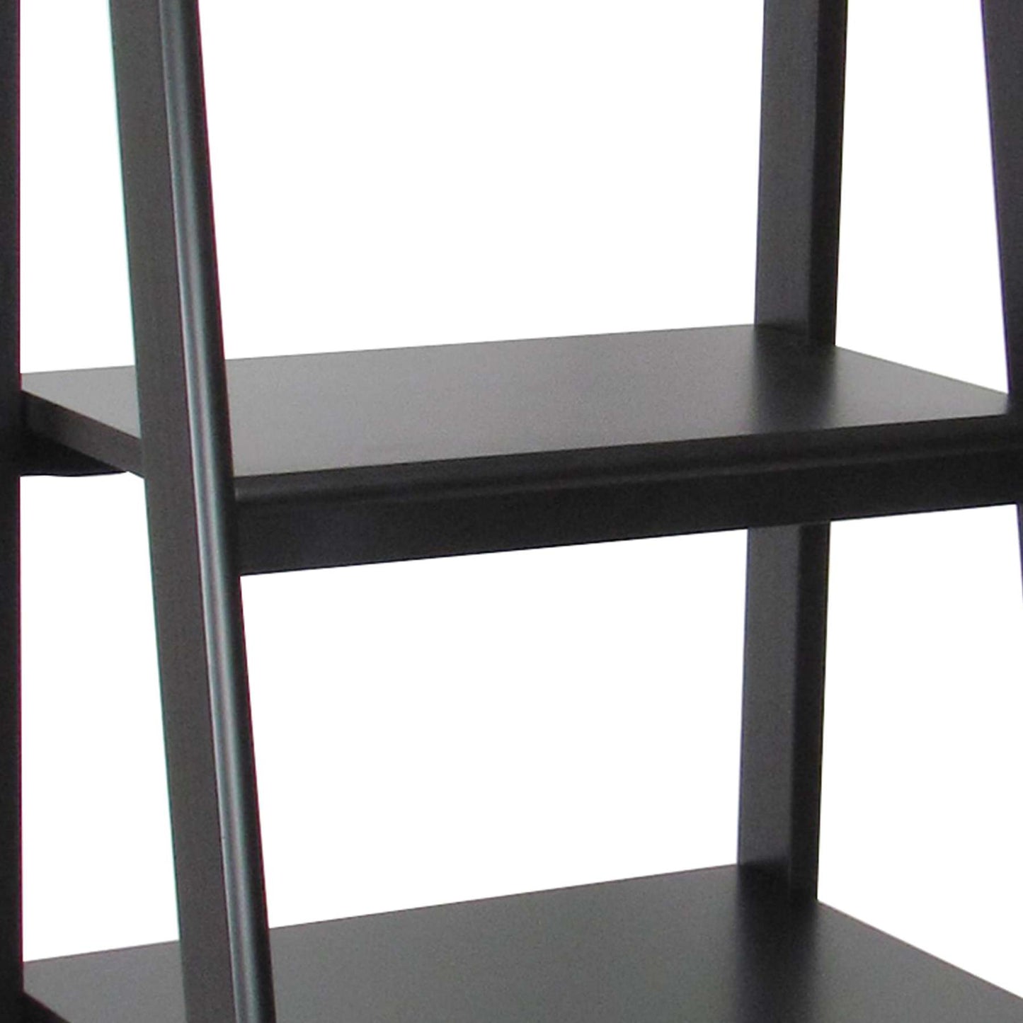 5 Tier Wooden Storage Shelf Ladder With Open Back And Sides, Black By Benzara | Shelves & Shelving Units |  Modishstore  - 5