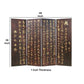 Traditional 4 Panel Screen Divider With Chinese Greetings, Brown And Gold By Benzara | Room Divider |  Modishstore  - 2