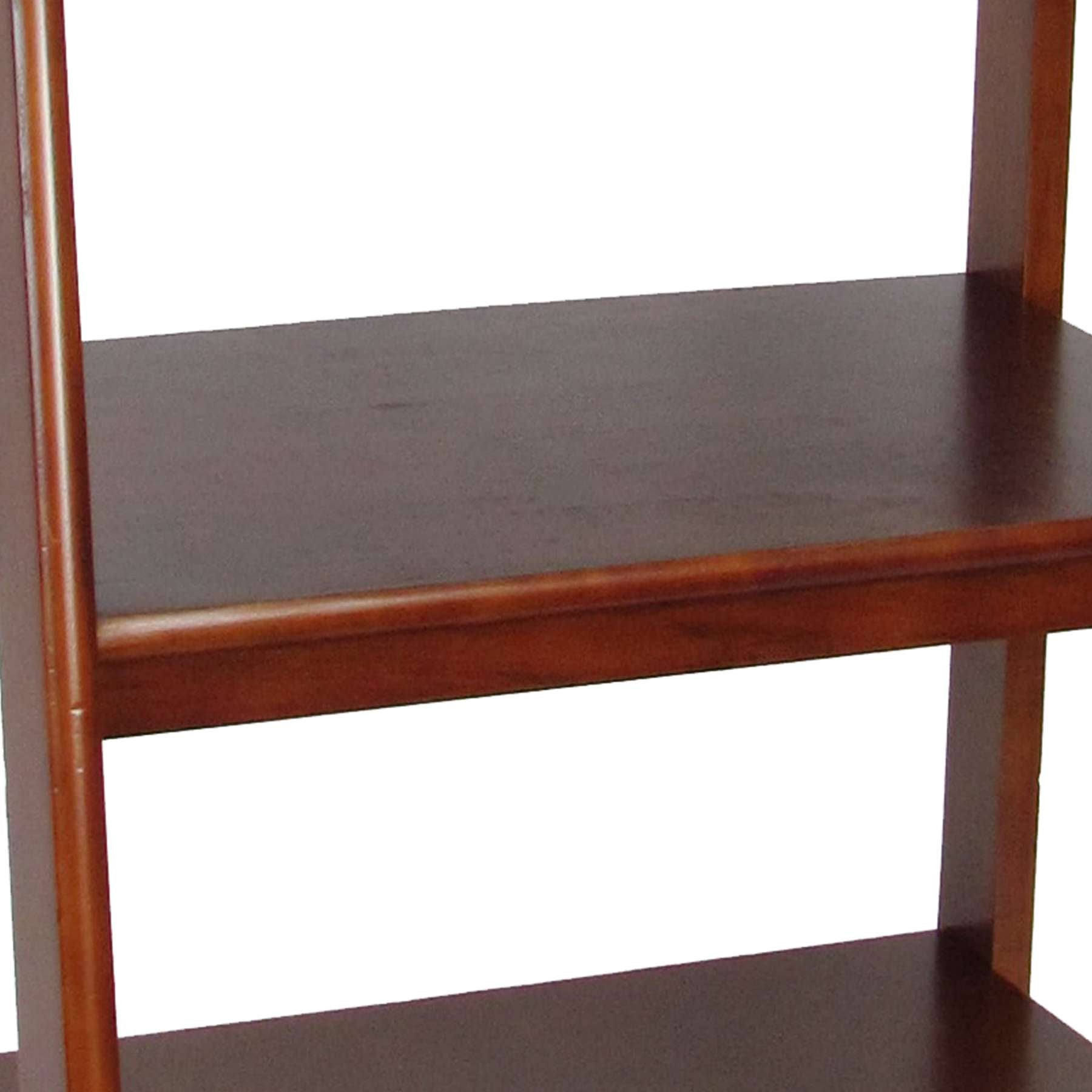 3 Tier Wooden Storage Ladder Stand With Open Back And Sides, Brown By Benzara | Shelves & Shelving Units |  Modishstore  - 5