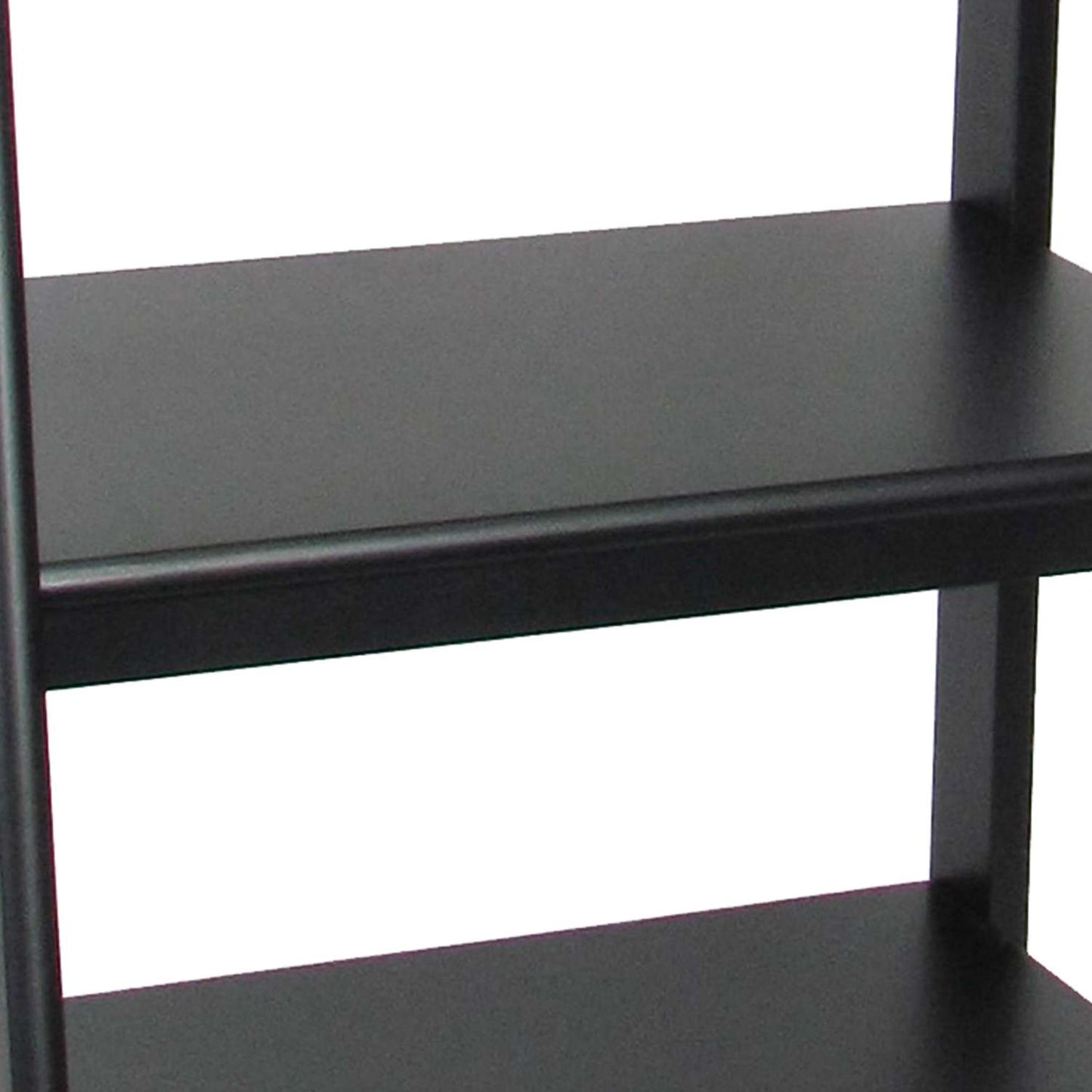3 Tier Wooden Storage Ladder Stand With Open Back And Sides, Black By Benzara | Shelves & Shelving Units |  Modishstore  - 4