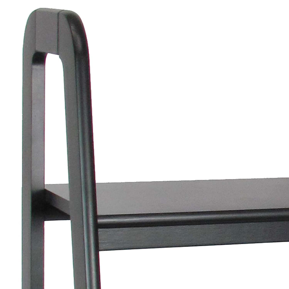 3 Tier Wooden Storage Ladder Stand With Open Back And Sides, Black By Benzara | Shelves & Shelving Units |  Modishstore  - 3