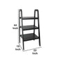 3 Tier Wooden Storage Ladder Stand With Open Back And Sides, Black By Benzara | Shelves & Shelving Units |  Modishstore  - 2