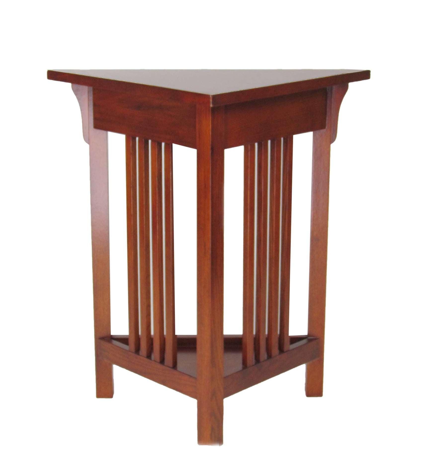 Mission Style Wooden Corner Table With 1 Drawer And Bottom Shelf, Brown By Benzara | Side Tables |  Modishstore  - 3