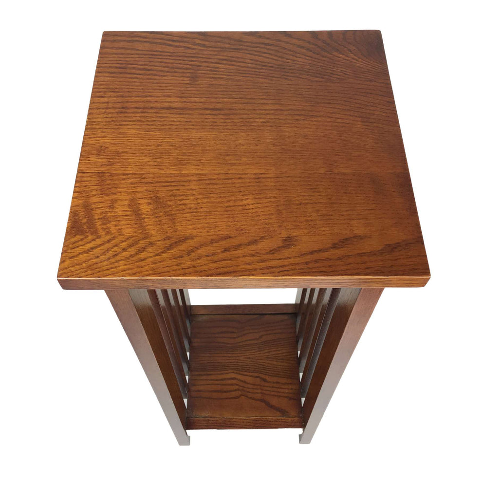 30 Inch Wooden Flower Stand With Bottom Shelf And Slatted Sides, Brown By Benzara | Side Tables |  Modishstore  - 5