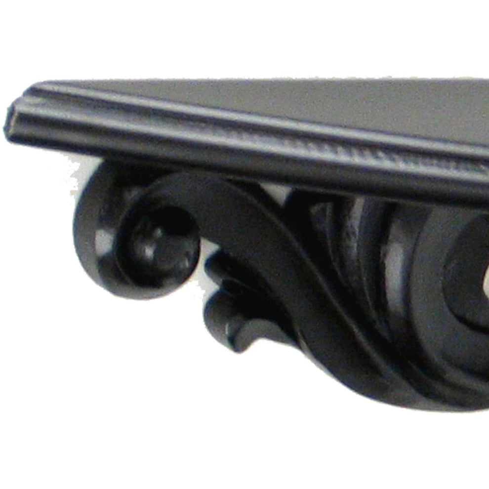 Hand Carved Wooden Moonbay Wall Shelf In Floral Design, Black By Benzara | Wall Shelf |  Modishstore  - 5