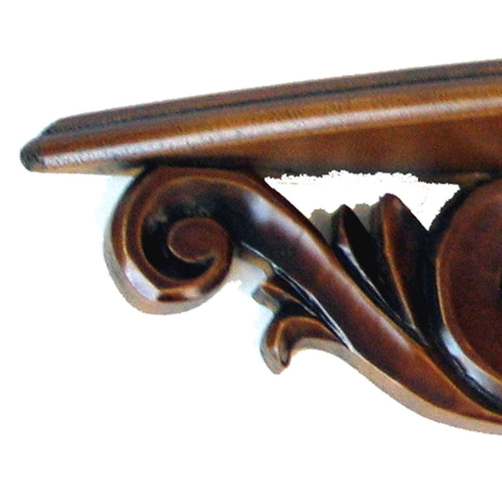 Hand Carved Wooden Floating Wall Shelf In Floral Design, Brown By Benzara | Wall Shelf |  Modishstore  - 3