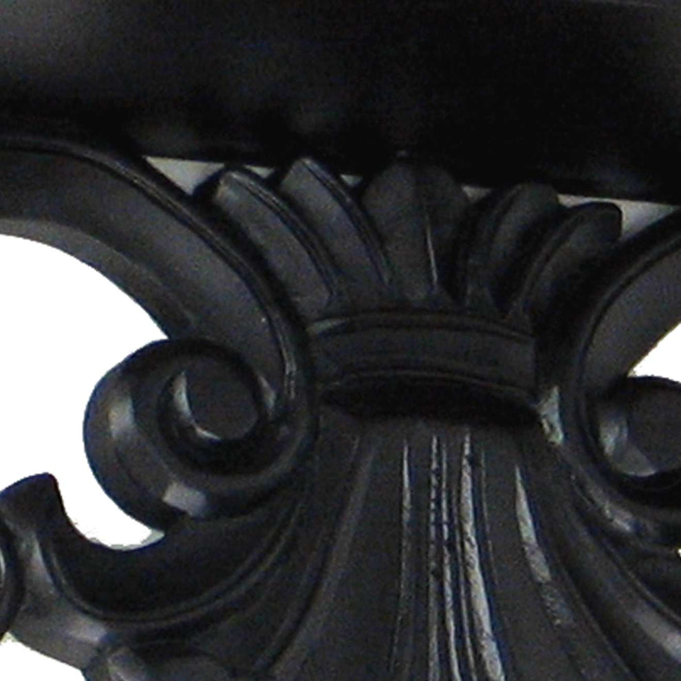 Hand Carved Wooden Wall Shelf With Floral Design Display, Black By Benzara | Wall Shelf |  Modishstore  - 5