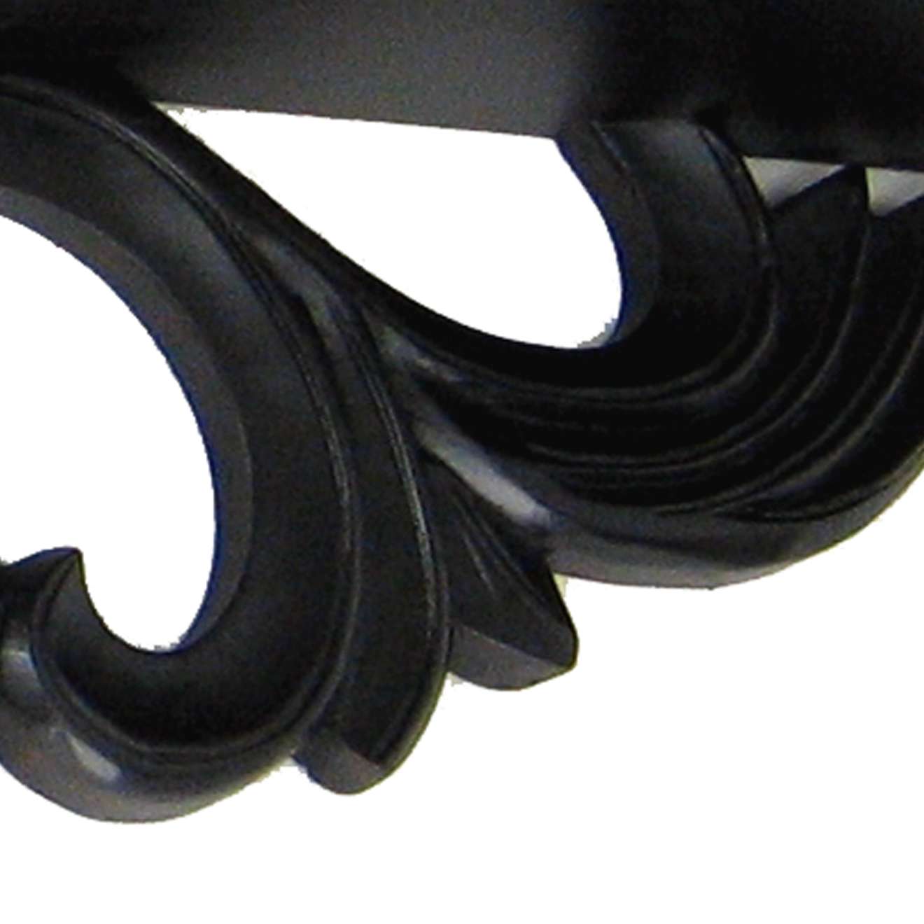 Hand Carved Wooden Wall Shelf With Floral Design Display, Black By Benzara | Wall Shelf |  Modishstore  - 3