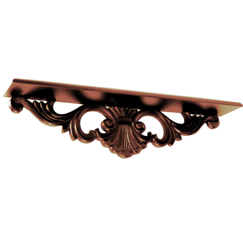 Hand Carved Wooden Wall Shelf With Floral Design Display, Brown By Benzara | Shelves & Shelving Units |  Modishstore 