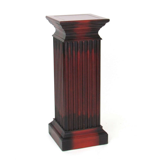 Transitional Style Square Top Pedestal Stand, Brown By Benzara | Side Tables |  Modishstore 