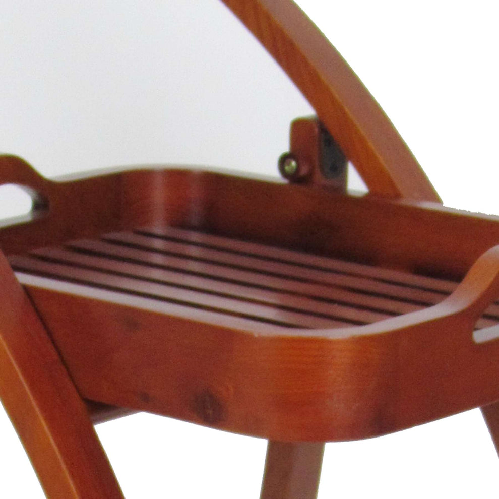 Slatted Shelf Serving Foldable Tray Stand With Wheels, Brown By Benzara | Trays & Pedestals |  Modishstore  - 4