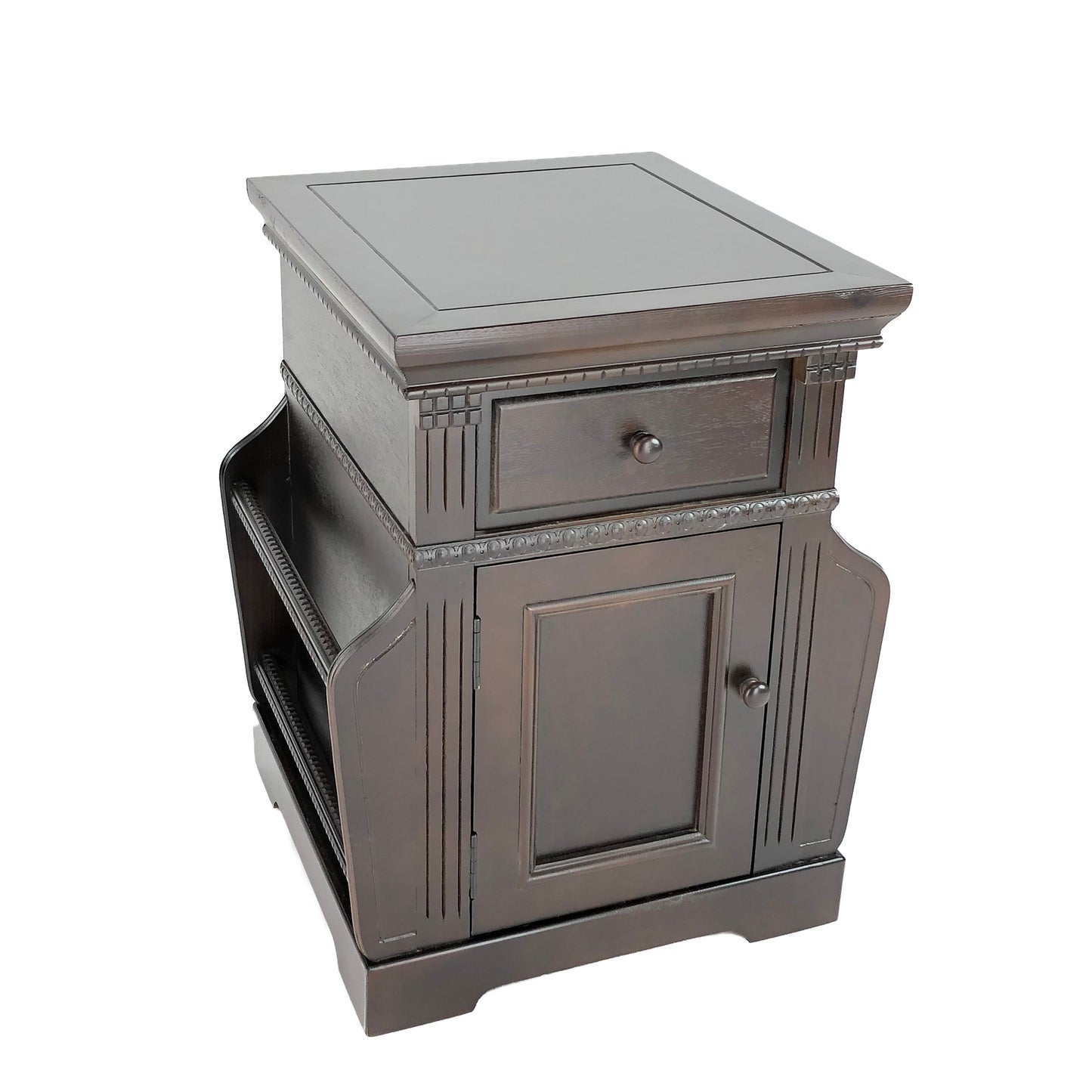 Transitional Magazine Cabinet With 1 Drawer And 1 Cabinet, Brown By Benzara | Cabinets | Modishstore - 6