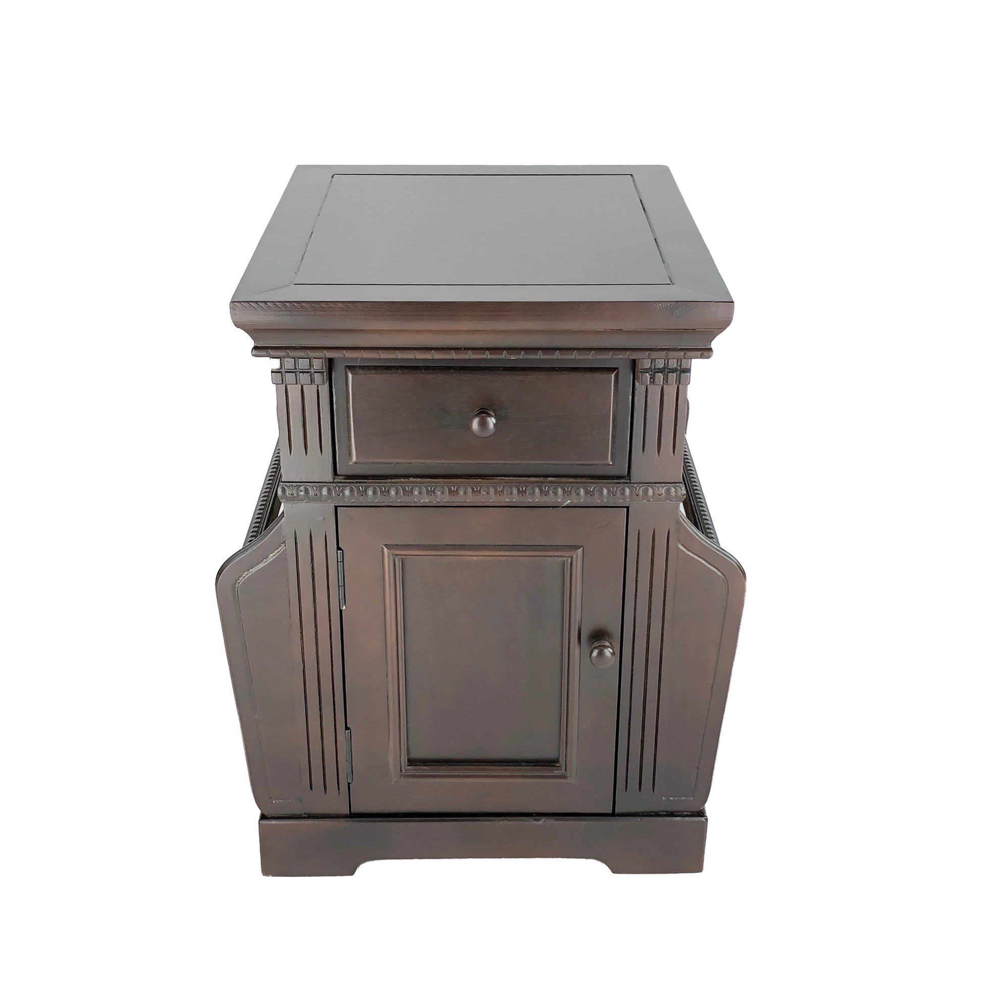 Transitional Magazine Cabinet With 1 Drawer And 1 Cabinet, Brown By Benzara | Cabinets | Modishstore - 5