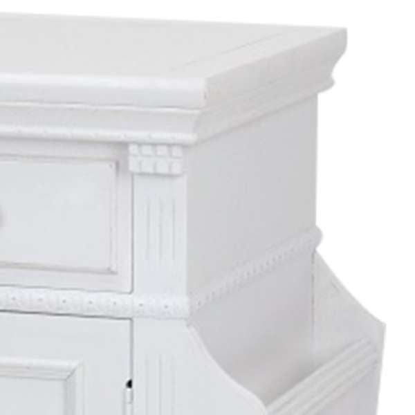 Transitional Magazine Cabinet With 1 Drawer And 1 Cabinet, White By Benzara | Cabinets |  Modishstore  - 3